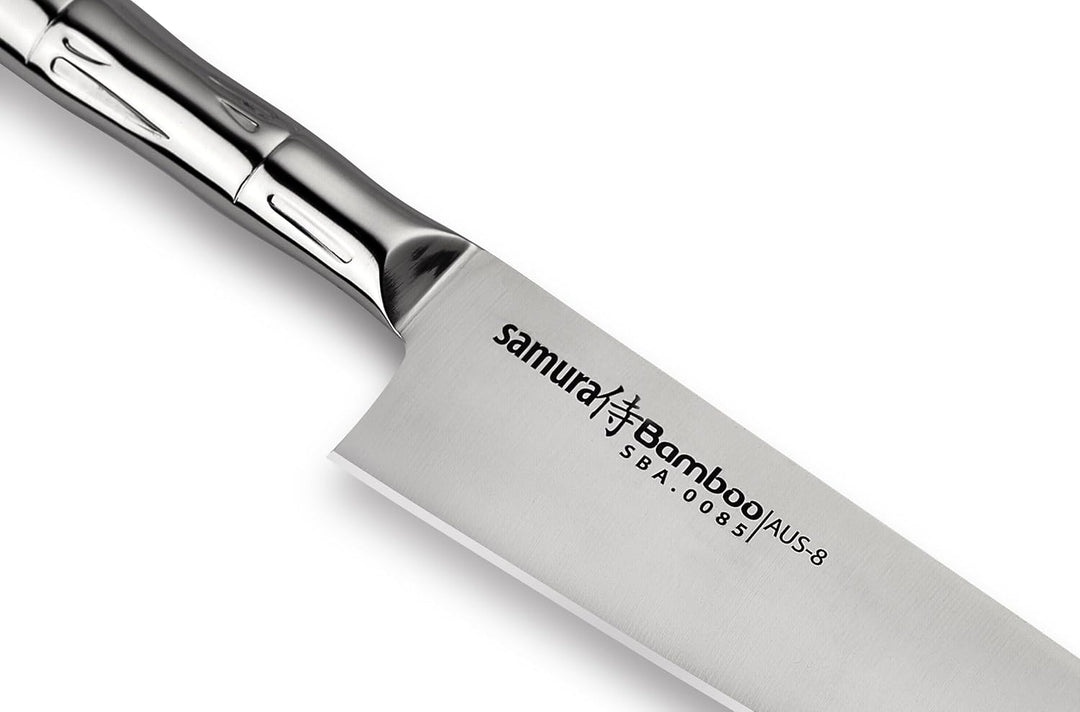 SAMURA Profi Messer Geschenk Set Ultra-scharf, aus japanisch AUS 8 Edelstahl, 18 cm Klinge, Stahl Ha