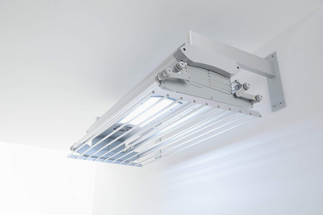 Foxydry Air, Elektrischer Wäscheständer für Wand und Decke mit Ventilator und Fernbedienung, aus Alu
