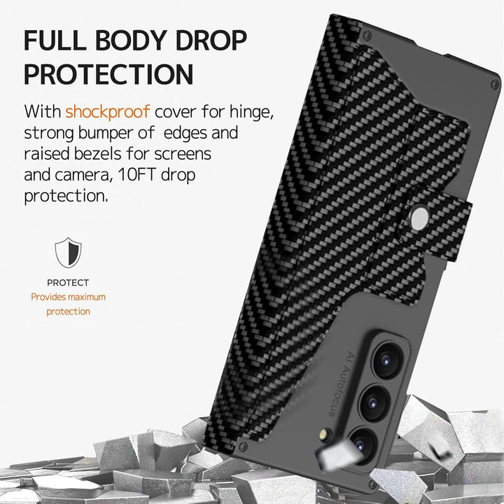 NINKI für Samsung Galaxy Z Fold 6 Wallet Case mit Kartenhalter, Kickstand, Kabelloses Laden Kompatib