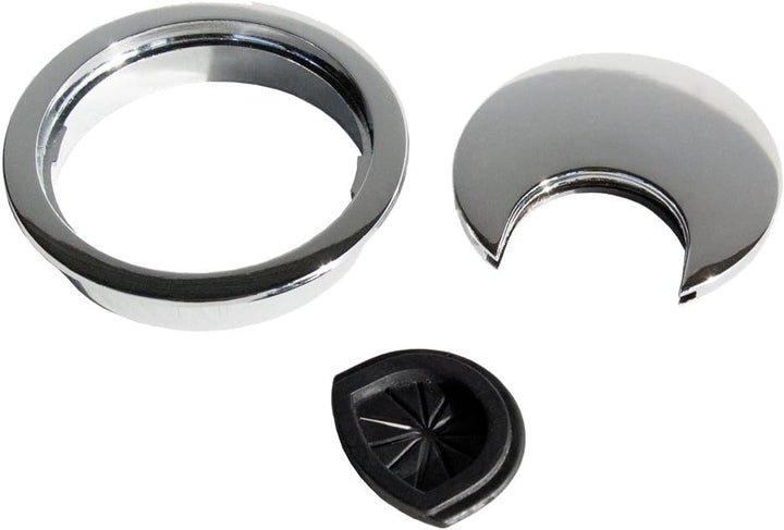 Emuca Kabeldurchführung aus Zamak fur Einbau im Tisch, Durchmesser 60mm, Chrom Matt, 8 Stück Verchro