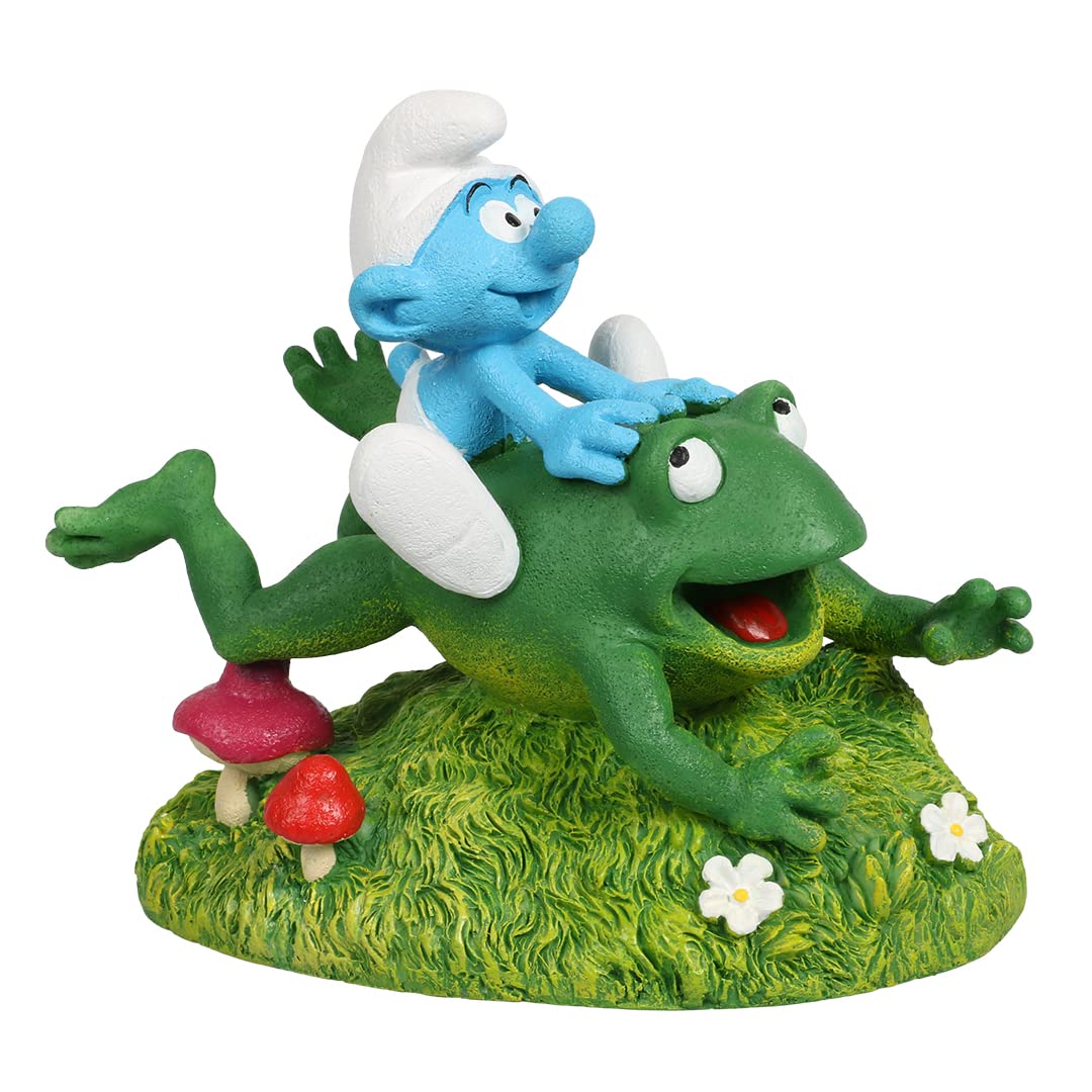 Aqua Della, Figur Schlümpfe Wald Frosch, 13 x 8,2 x 11,4 cm, sehr detailliert und hergestellt aus Po