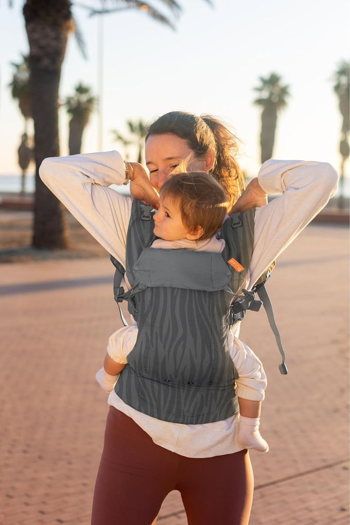 Beco Gemini Babytrage Neugeborene ab Geburt bis Kleinkind-4 Tragepositionen Baby Trage aus 100% Baum