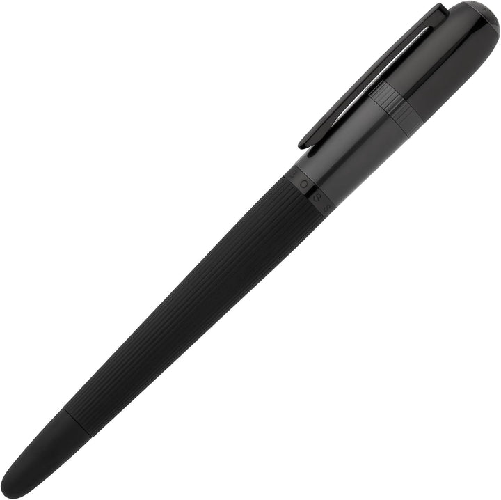 Hugo Boss Füllfederhalter Contour Black Messing/Edelstahl Schwarz, Grösse: ca. 13,6cm x 1cm x 1cm, H