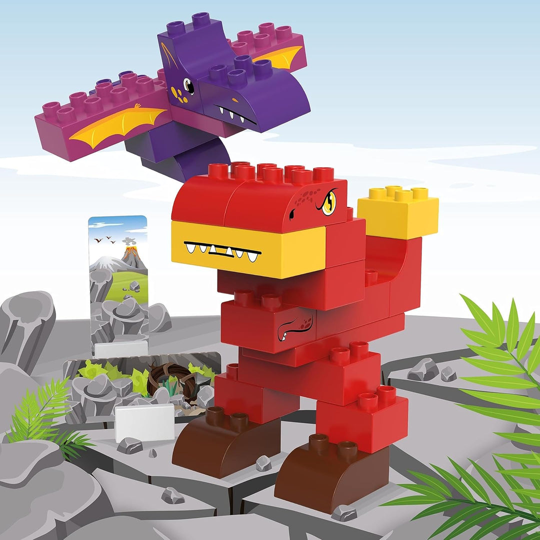 BIOBUDDI Dinosaurier T-Rex & Flugsaurier Pterodaktylus, 36 Teile, 100% kompatibel mit Lego & duplo,