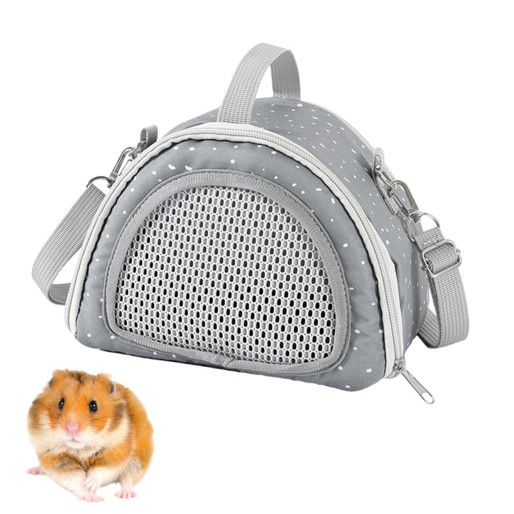 Kleintier Tragetasche, Atmungsaktive Hamster Transporttasche mit Netz und Verstellbarem Schultergurt