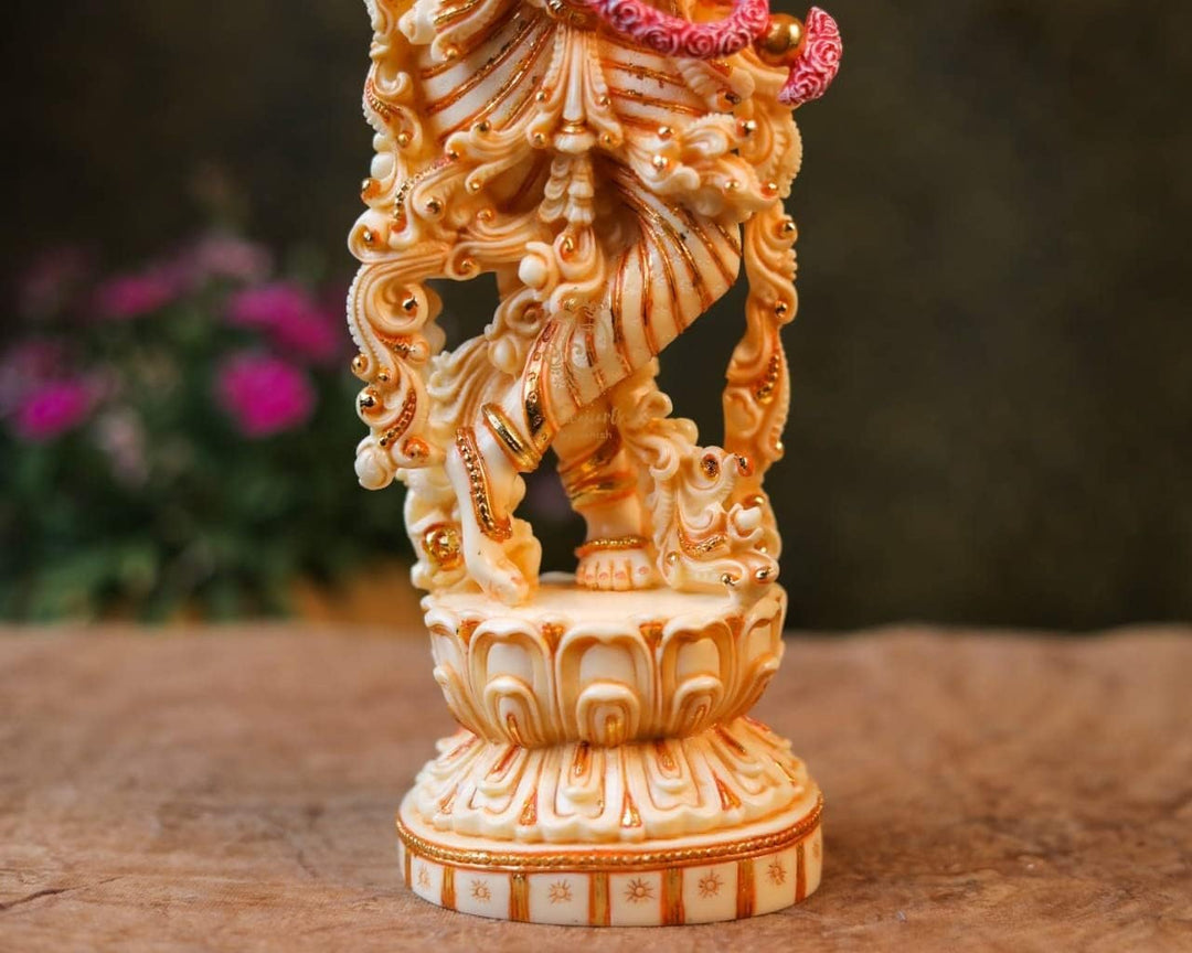 SHIVAJI ARTS Krishna-Statue, Marmor, gross, handbemalt, Zuchtmarmor, Herr Krishna Idol, Hindu Ehe