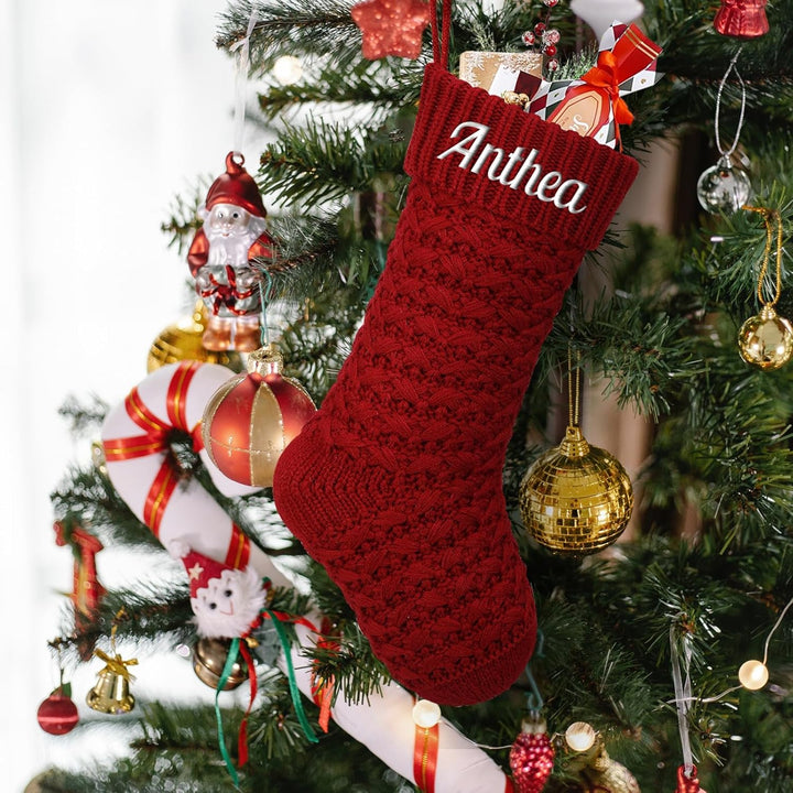 NIBESSER Weihnachtsstrumpf Personalisiert Nikolausstrumpf mit Benutzerdefinierte Namen 18” Grosser g