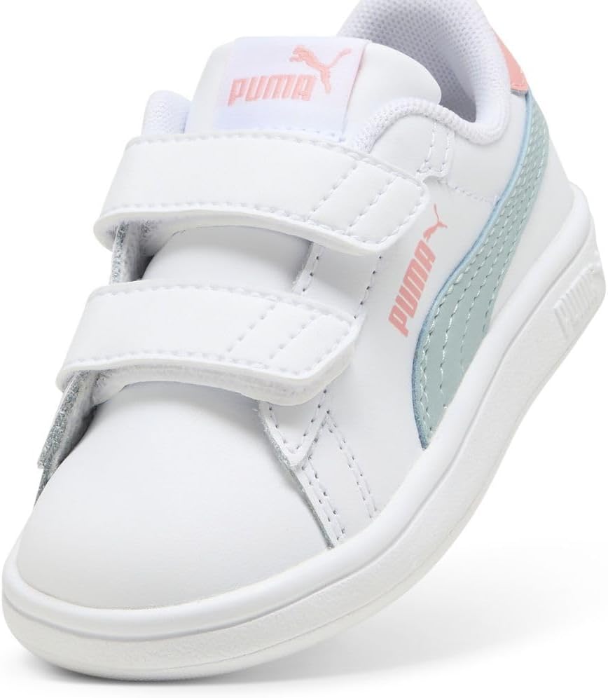 PUMA Unisex Baby Smash 3.0 L V Inf Sneaker, 21 EU Puma White Modern Mint Pink Fruit