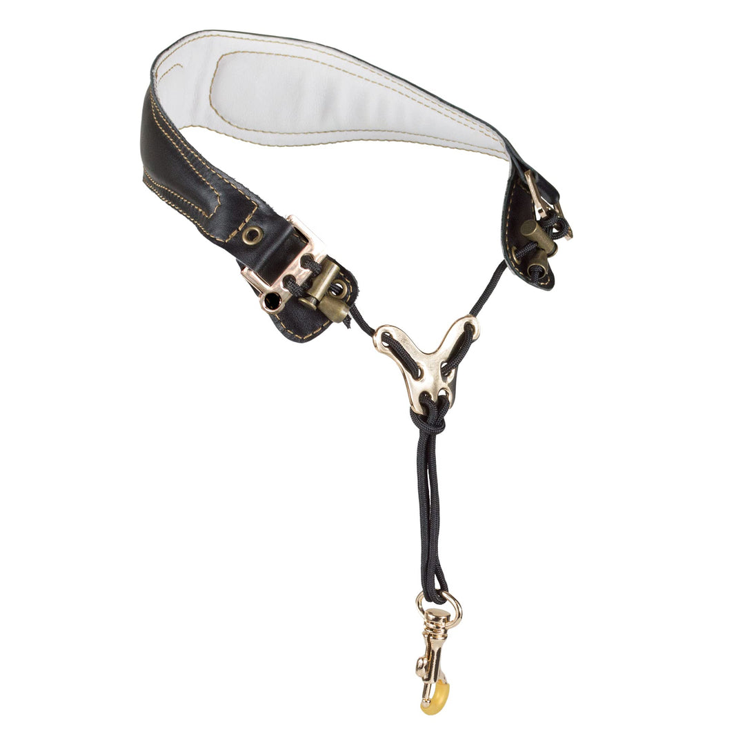 adorence Premium Saxophon Gurt (handgefertigt mit echtem Leder, atmungsaktivem Polster und Metallhak