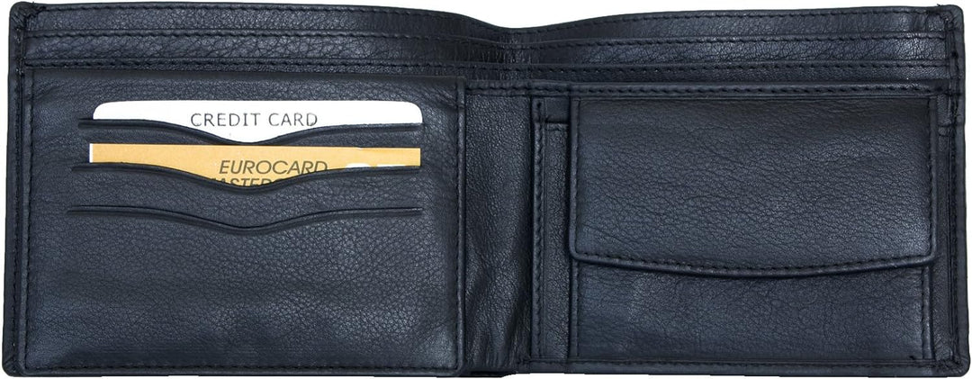 Herren Schwarzes Weiches Leder Portemonnaie mit interessantem Design
