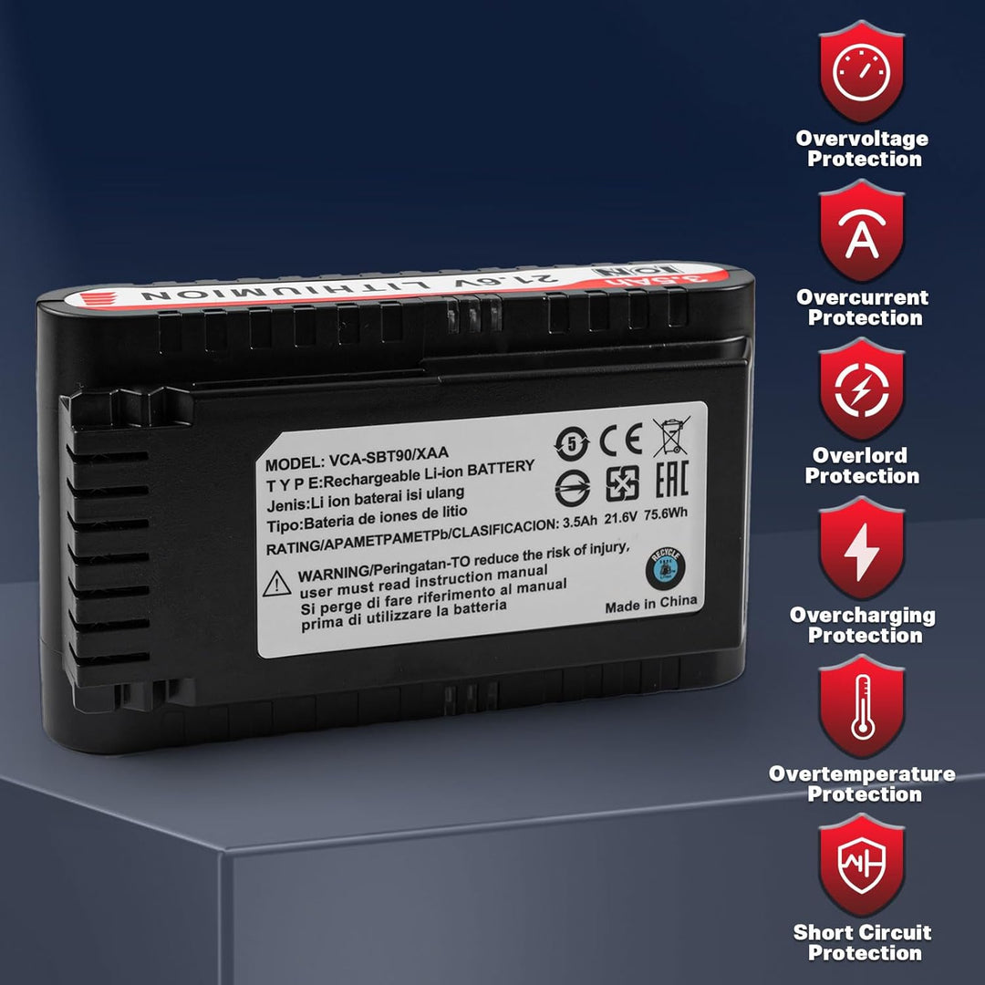 VCA-SBT90/XAA Battery for Samsung Jet 75 Battery, Compatible with Samsung Jet 75/75+/75 Pet/Jet 90/9