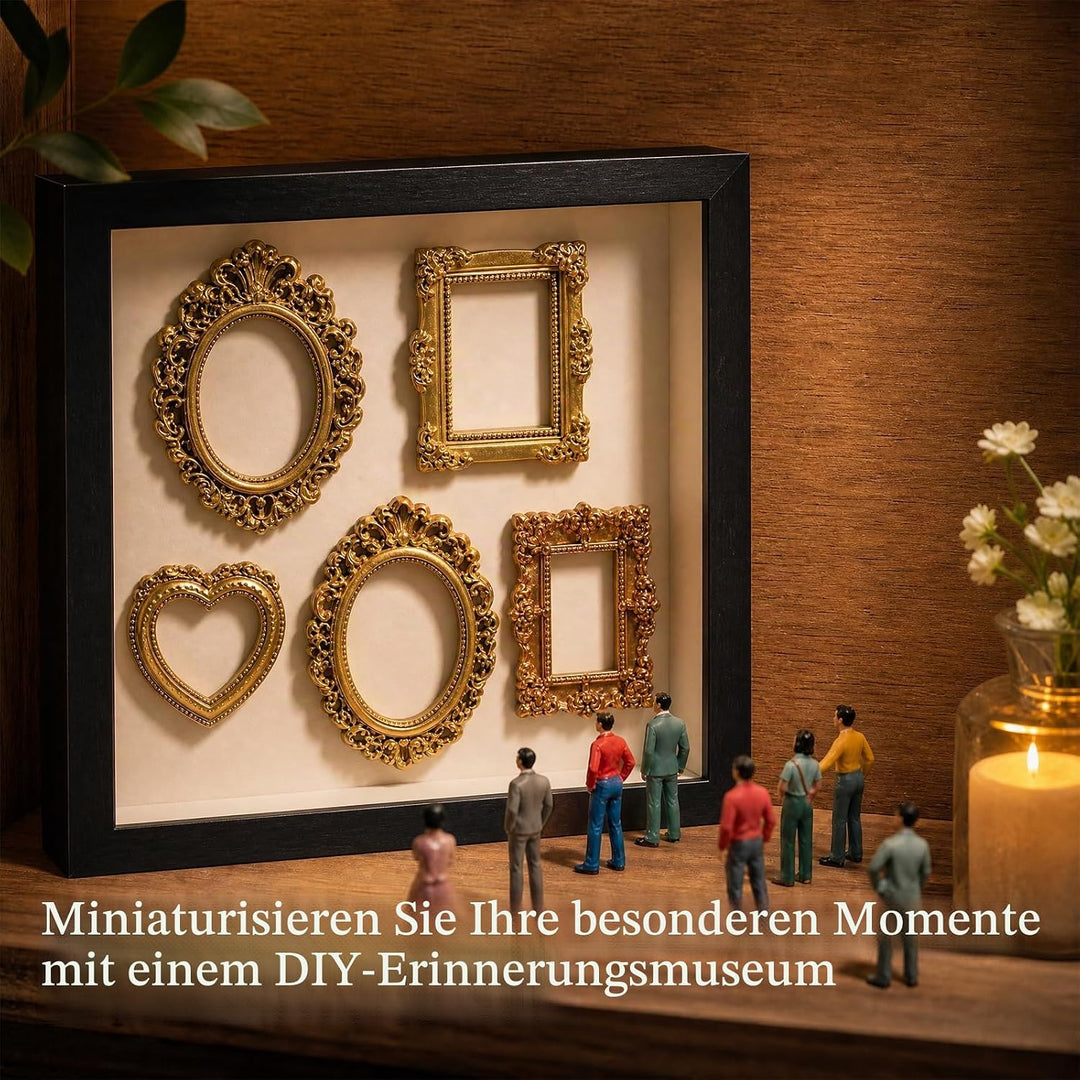 DIY Mini Museum Silhouette Box, Foto Erinnerungsanzeige Set, Fotospeicher Bilderrahmens mit 8 Mini G