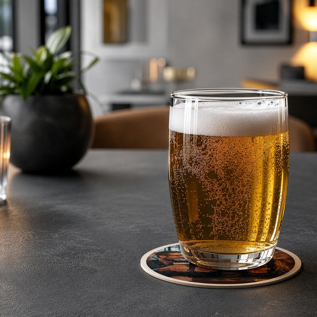 printplanet - Bierdeckel Rund Personalisiert mit Foto und Text - 50 Stück - Gastro-Qualität Made in
