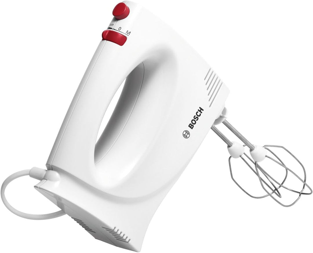 Bosch MFQP1000 Handmixer, Rot, Weiss, Mischung, Knöpfe, drehbar, Kunststoff, 300 W