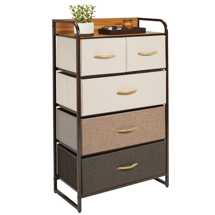 mDesign Kommode mit 5 Schubladen – hoher Schubladenschrank für Schlafzimmer, Wohnzimmer oder Flur –