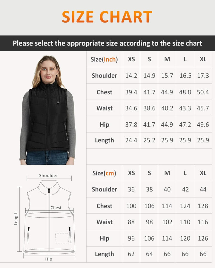 FERNIDA Beheizte Weste für Damen,Schmal Geschnittene Beheizbare Damen Weste, Winter Warm Draussen US
