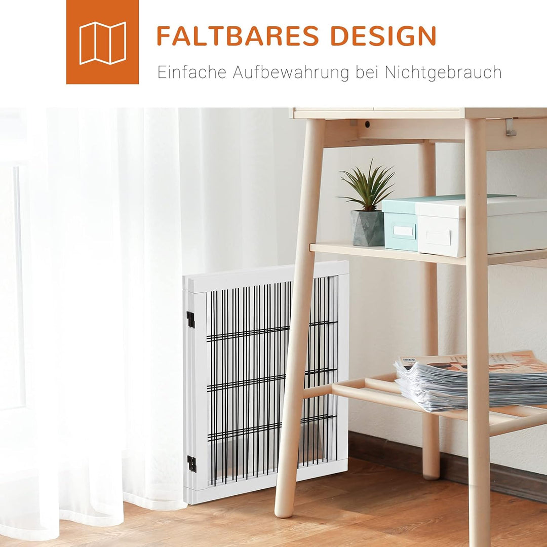 PawHut Absperrgitter für Hunde Schutzgitter Hundegitter mit Stützfüssen Treppengitter Hundeabsperrgi