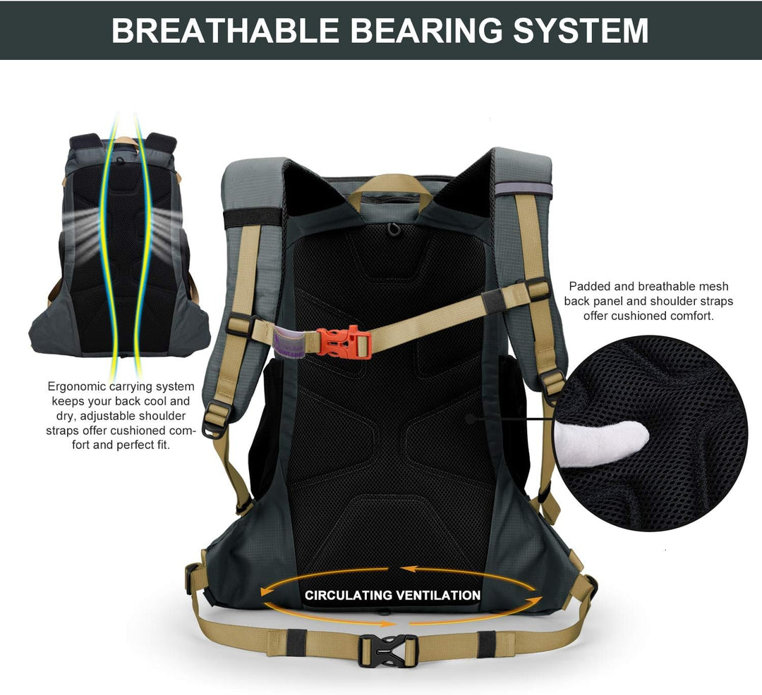 MOUNTAINTOP 35L Wanderrucksack Herren Damen Reiserucksack Trekkingrucksack Leicht Outdoor Camping Ru