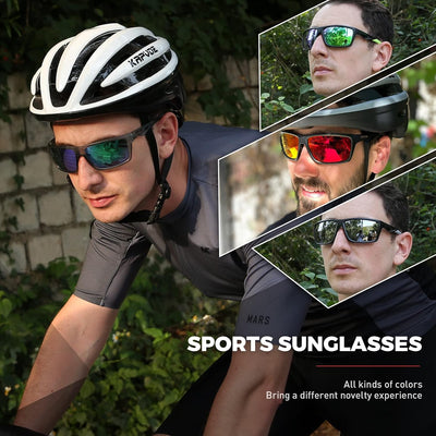 KAPVOE Polarisierte Sport Sonnenbrille hohe Definition hohen Kontrast Linsen für Damen Herren Radfah