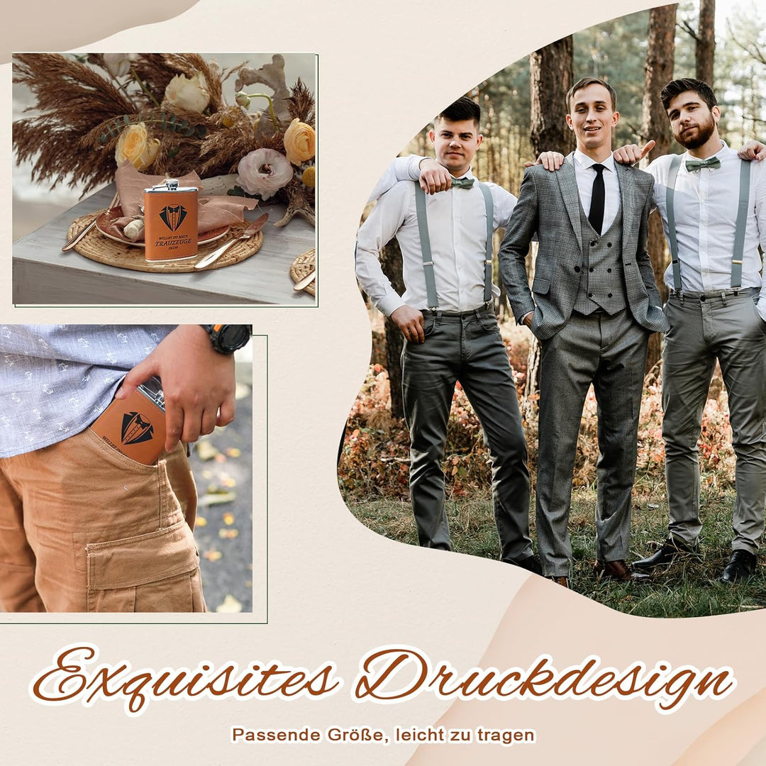 Trauzeugen Flachmann Willst Du Mein Trauzeuge Sein Geschenk Trauzeugen Karte 8oz Flachmann Mit Gravu