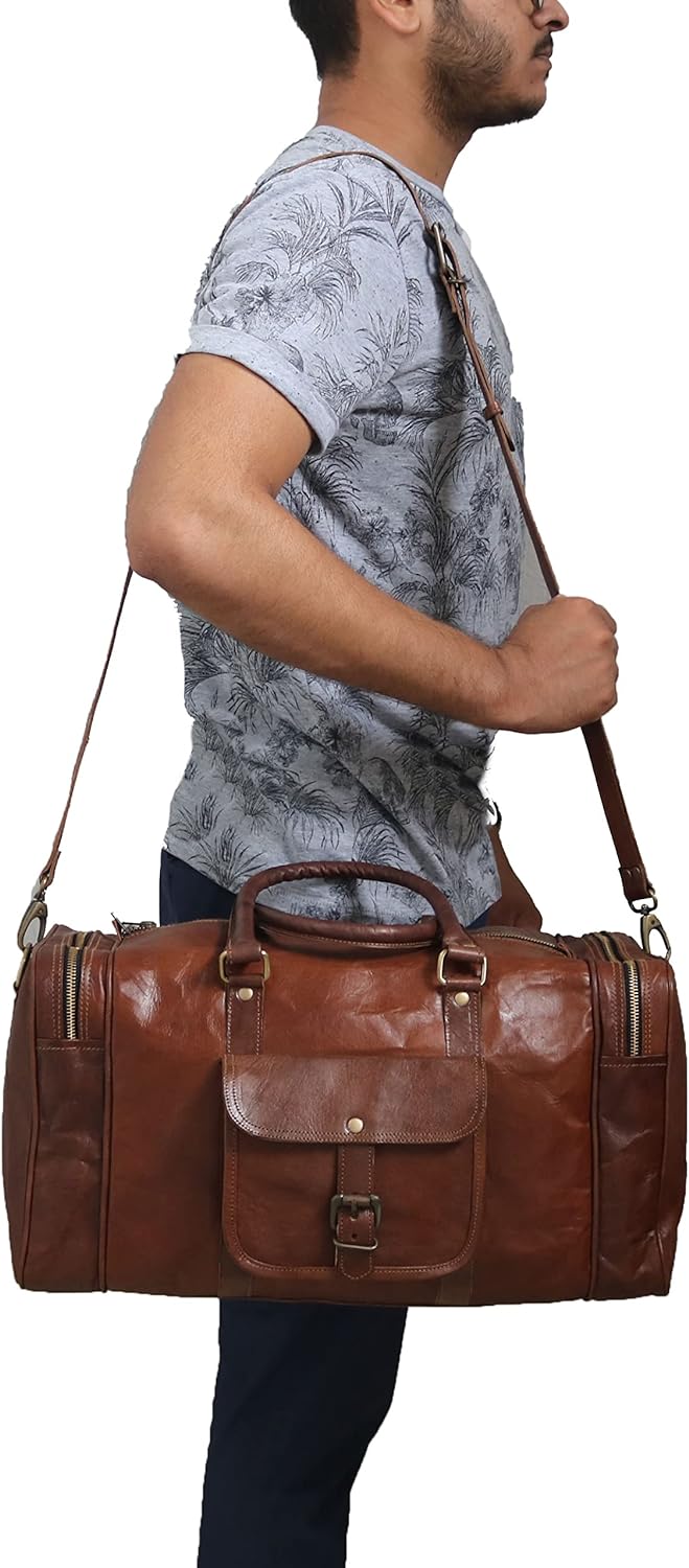 Jaald 50 cm Echt Leder Ledertasche Weekender Gepäck Reisetasche Reisegepäck Sporttasche Duffel Tasch