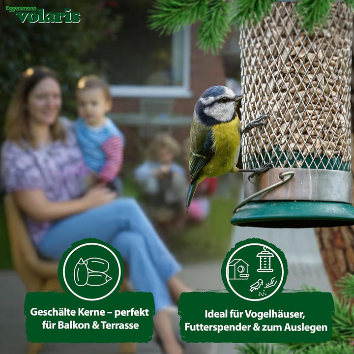 Eggersmann volaris Sonnenblumenkerne Vogelfutter 2,5kg [geschält] – Hochwertiges Vogelfutter Wildvög