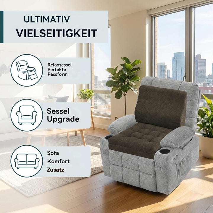 Shinnwa Memory Foam Fernsehsessel Sitzkissen mit Rückenkissen für ältere Menschen, 50x50x12.7CM Dual