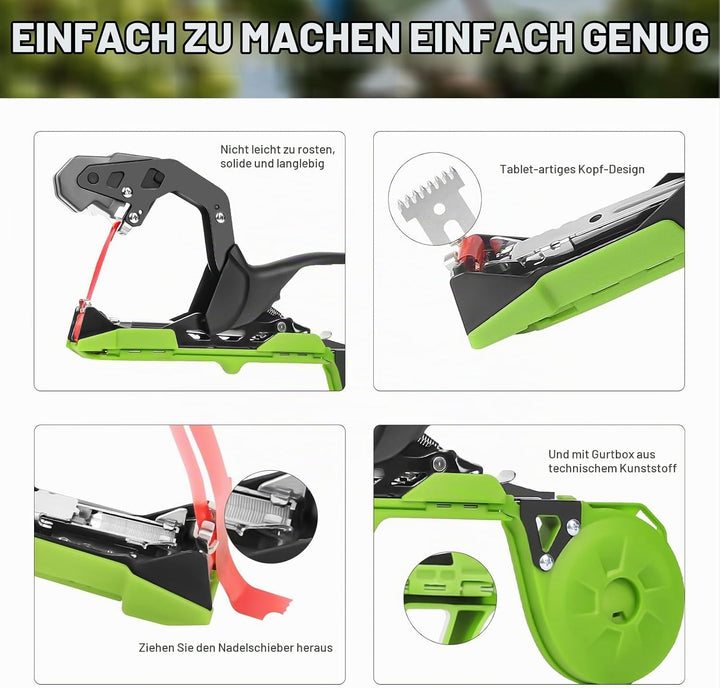 SWANSOFT Pflanzenbindemaschine, Bindezange für Pflanzen Profi, 420g leichte Handbindemaschine für We
