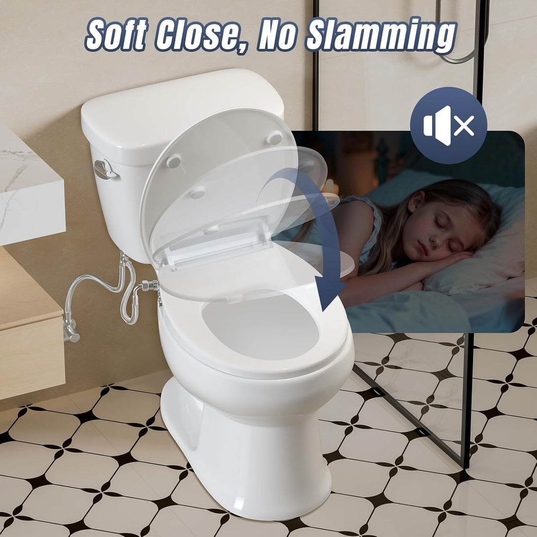 SAMODRA WC Sitz O Form mit Absenkautomatik - Bidet Toilettensitz - Dusch WC Aufsatz Bidet Japanische