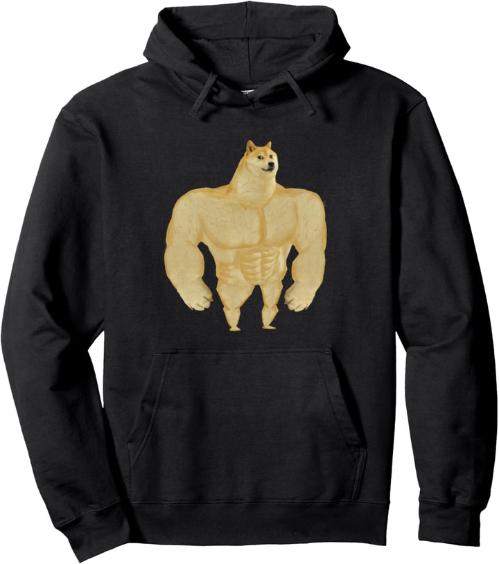 Swole Doge Meme Buff Doge Meme Pullover Hoodie