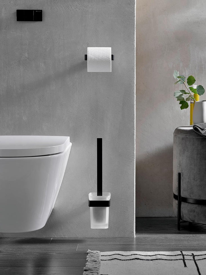emco LOFT Papierhalter ohne Deckel, eleganter Toilettenpapierhalter zum Schrauben aus Aluminium, hoc