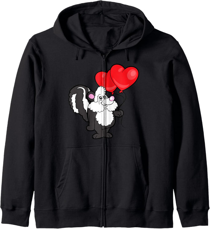 Romantisch Valentinstag Herz Freundin Fun Stinktier Verliebt Kapuzenjacke