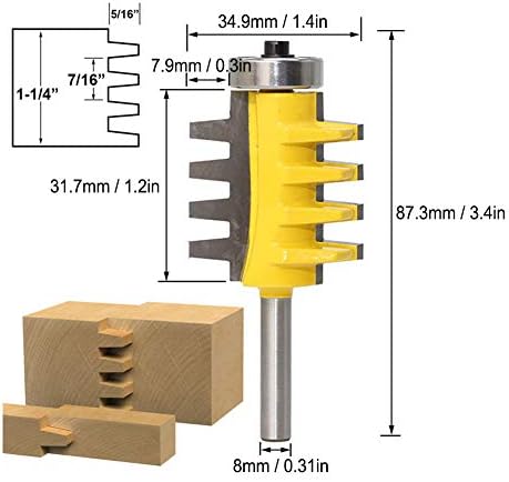 8-mm-Schaft-Fingergelenk-Fräser Nut- und Feder-Fräser Wendbarer Finger-Klebe-Verbindungs-Fräser Holz