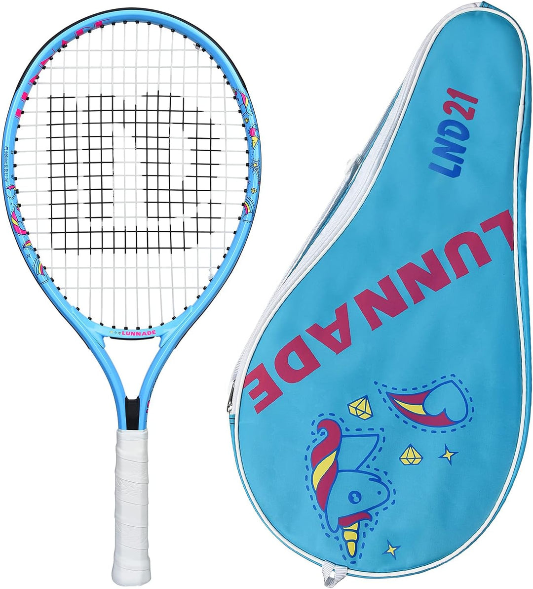 LUNNADE Tennisschläger für Kinder Junior, 19/21/23/25 Zoll Jugend Tennisschläger mit Hülle, geeignet