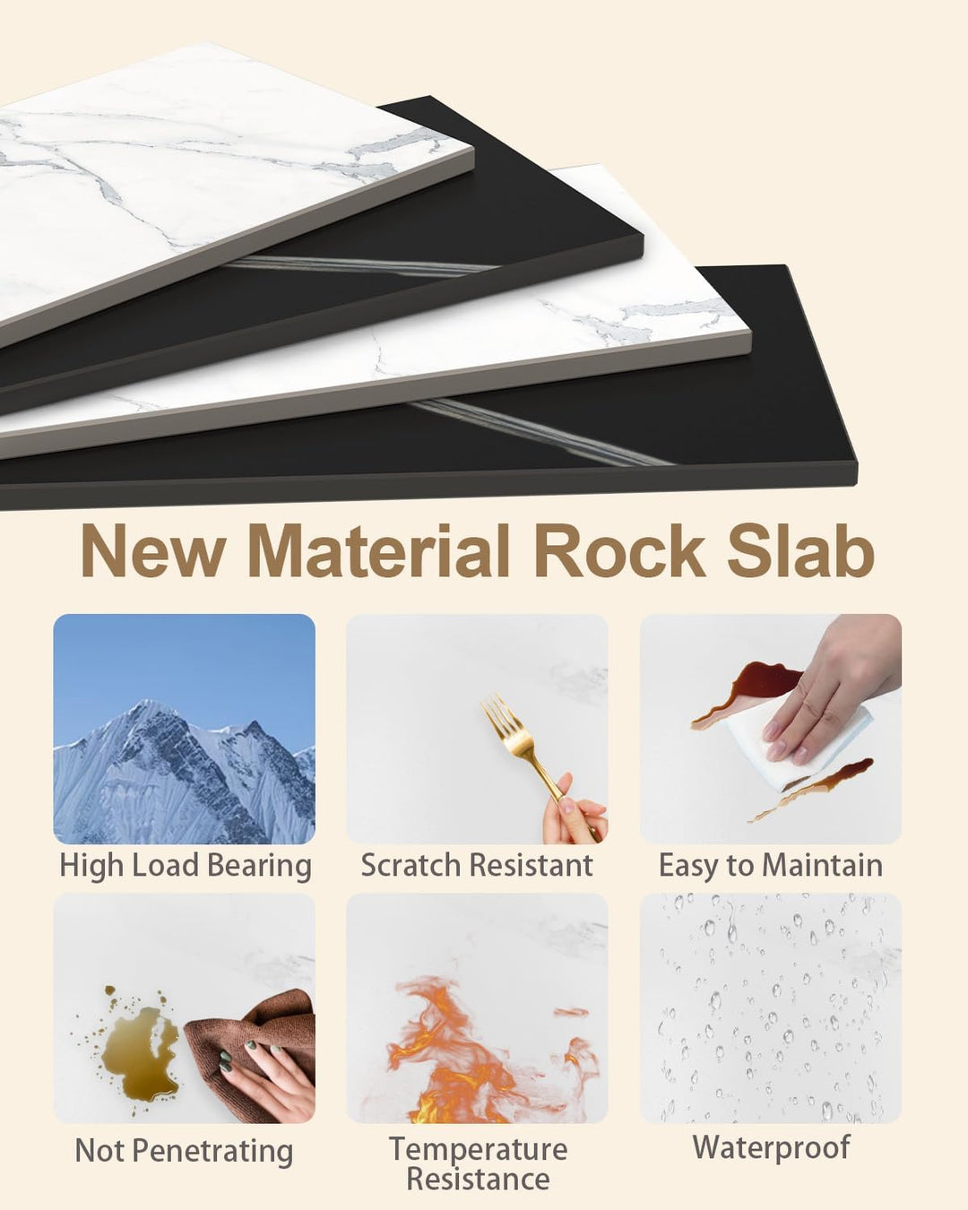 GUOHNHE Stabil Metall Garderobenständer, Grosse Freistehend Kleiderbügel Stand mit Rock Slab Base un