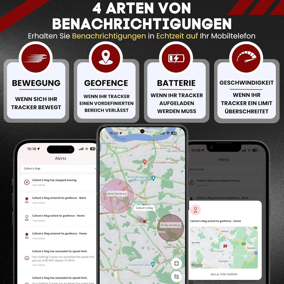 SafeTag Mag – Rechargeable Magnetic GPS Tracker, Car, Van, Motorbike, Caravan, etc. 34-220 Countries