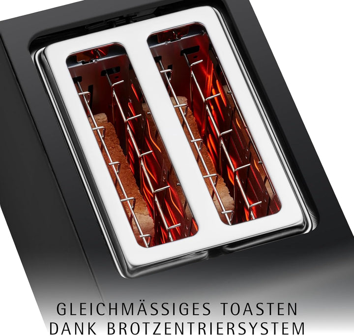 WMF Stelio Toaster 2 Scheiben Edelstahl, Doppelschlitz Toaster mit Brötchenaufsatz, Bagel-Funktion,