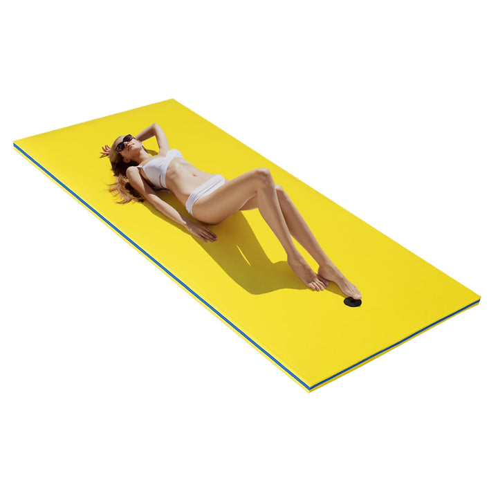 COSTWAY Schwimmmatte 355 x 183 cm, Schwimmende Wassermatte bis 400 kg belastbar, Schwimmmatte aus re