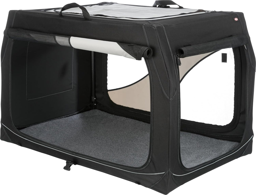 TRIXIE Hundebox Vario, 91x58x61 cm – komfortable Hundebox für kleine bis mittelgrosse Hunde – gemü