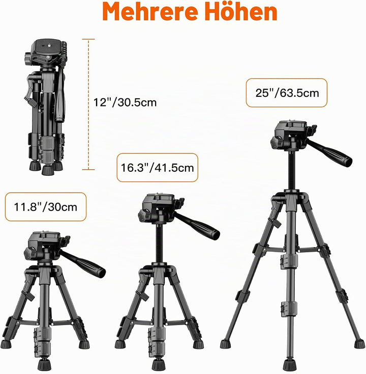 JOILCAN Mini Stativ 63.5cm, Aluminium Kamera Stativ für Cannon/Sony/DSLR Kamera/Video Camcorder/Proj