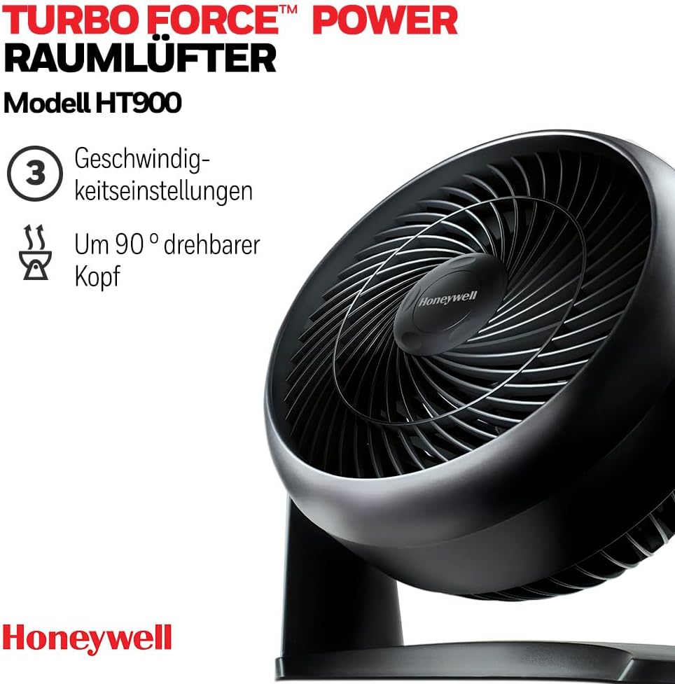 Honeywell TurboForce Turbo-Ventilator (Geräuscharme Kühlung, verstellbarer Neigungswinkel bis zu 90°
