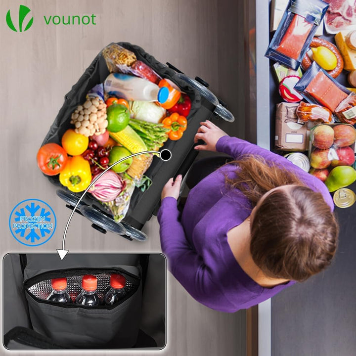 VOUNOT® Aluminium Einkaufstrolley Treppensteiger, 3 in 1 Trolly Einkaufswagen Klappbar, Hackenporsch