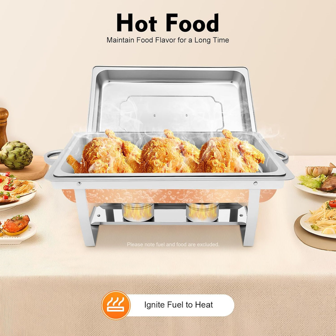 Speisenwärmer Edelstahl, 9L Chafing Dish Warmhaltebehälter Speisewärmer Wärmebehälter Hotel Buffet W