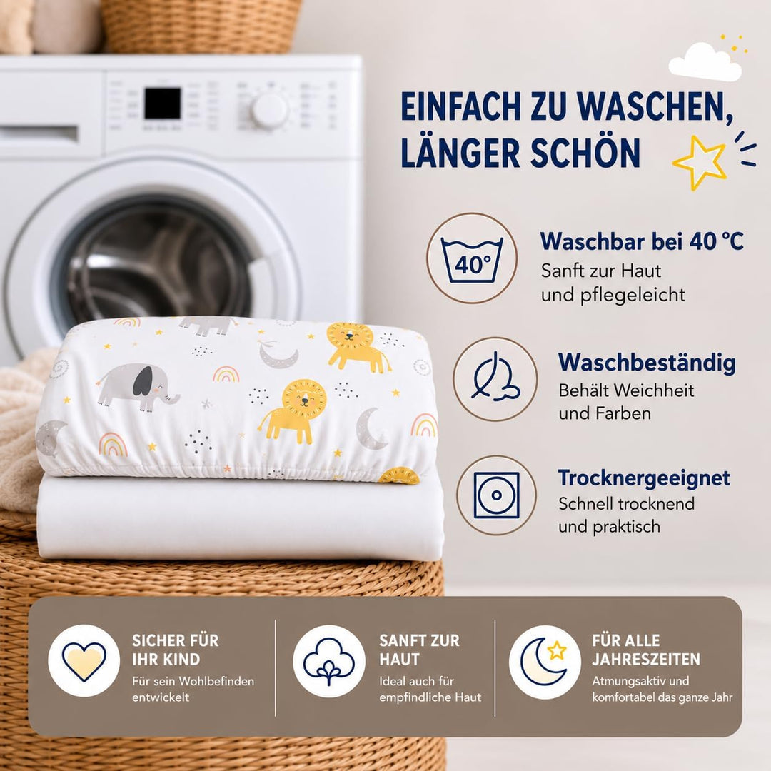 FlyIdeas Next 2 Me Spannbettlaken Beistellbett 83x50 cm, 2 STK. - 2 Spannleintuch Matratzenschoner f