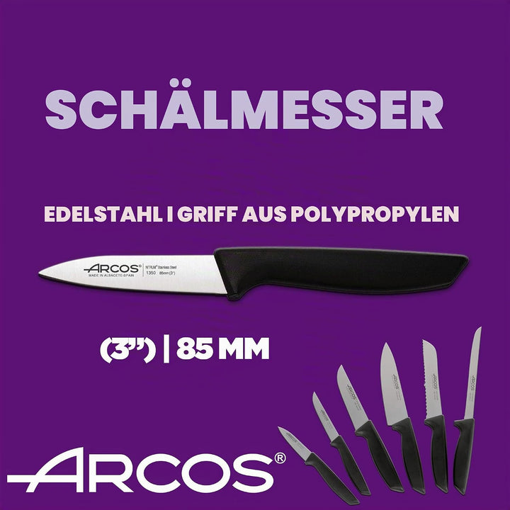 Arcos Professionelles Küchenmesser-Set | Professionelle Küchenmesser | 6 Stück | Edelstahlmesser mit