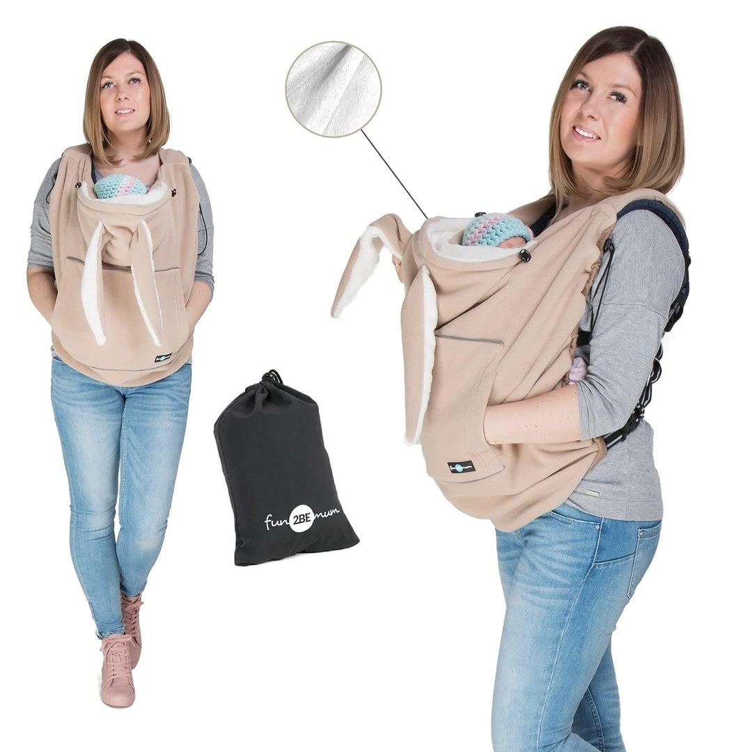 Fleece BABY Tragecover Tragebadeckung BUNNY CAPPUCCINO Beige, Beige