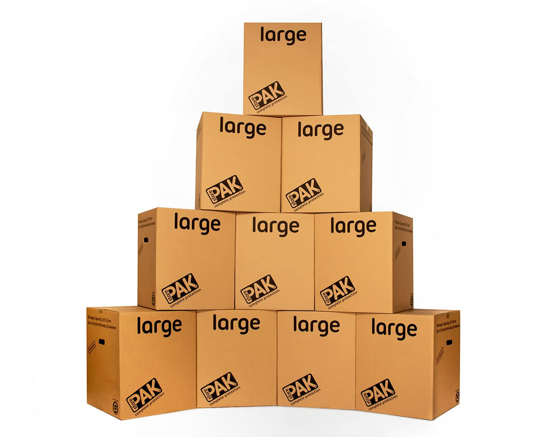 StorePAK Grosse Aufbewahrungskartons, Archivkisten mit Griffen, 116 Liter, 100 % recycelbar, 55 x 46