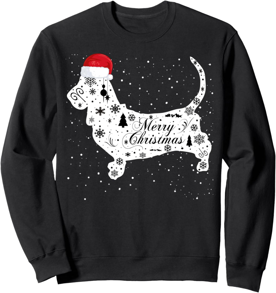 Merry Xmas Bassett Hound Weihnachten Sweatshirt