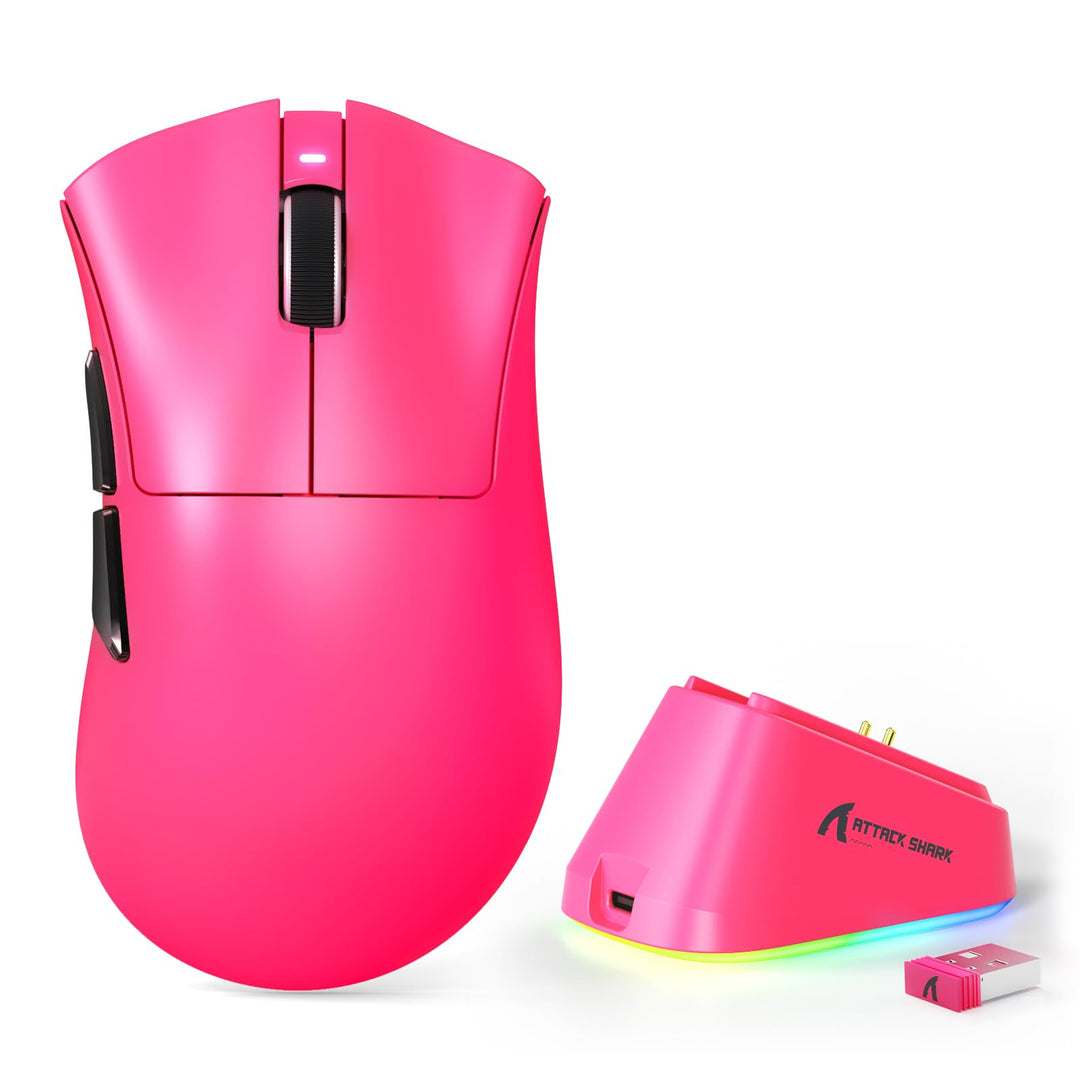 MAMBASNAKE x ATTACK SHARK V3PRO Kabellose Gaming-Maus mit Magnetischer Ladestation, PAW3311-Sensor,