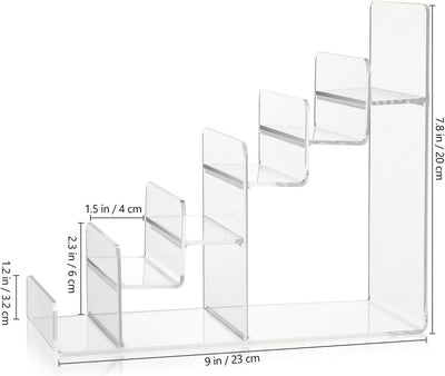 Cabilock Klares Acryl 6 Ebenen Display Acryl Riser Display Tablett für Zahlen Schritt Acryl Geldbörs